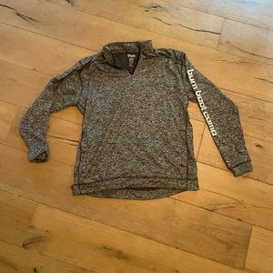 Burn Boot Camp Grey Pullover Quarter Zip Sweater | Size XL